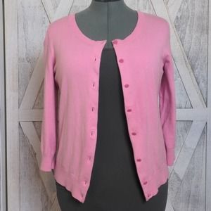 Talbots Pink 3/4 Sleeves Cardigan Medium